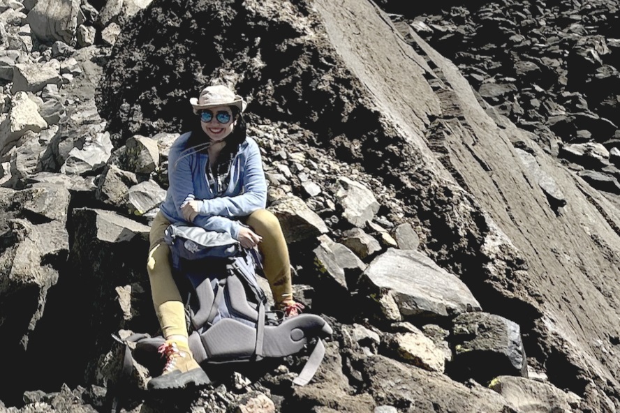 kyriaki drymoni during fieldwork at long valley caldera, usa